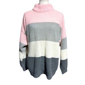 Vintage Striped Sweater Womens Size M by Jonathan Hunter Oversized Chunky Stripe